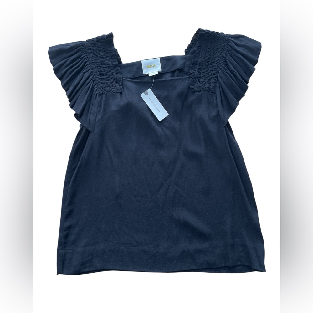 Maeve NWT Black Butterfly Sleeve Top